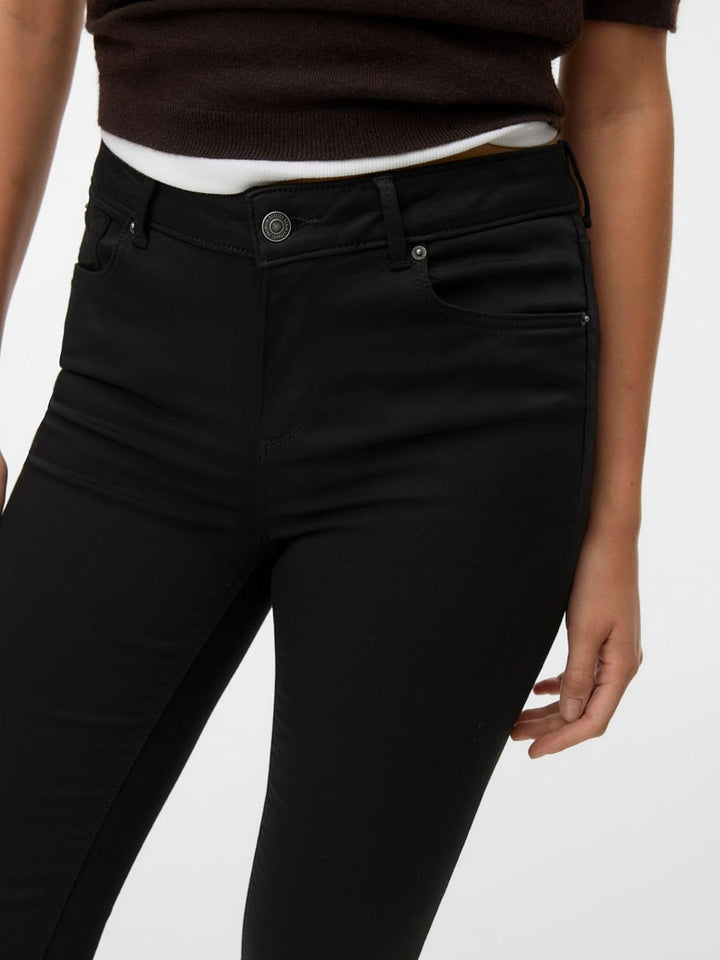 VERO MODA Female Slim Fit Jeans VMLUX Mid Rise Slim Fit Jeans XXS / 32L Schwarz, XXS / 32L Schwarz