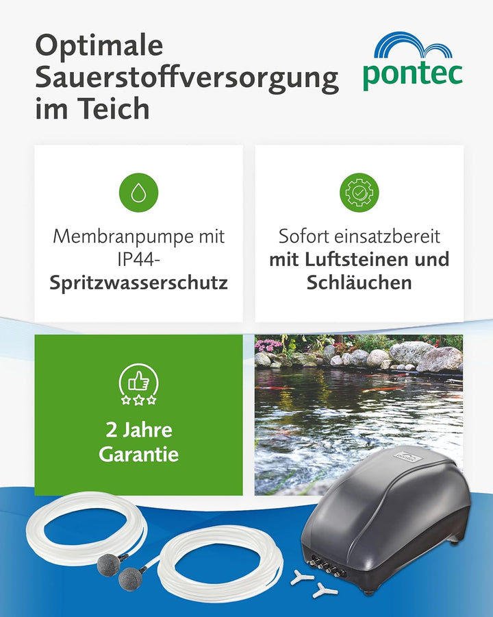 Pontec 57516 PondoAir Set 900 - Komplettset zur Teichbelüftung, Sauerstoffversorgung, Sauerstoffanre