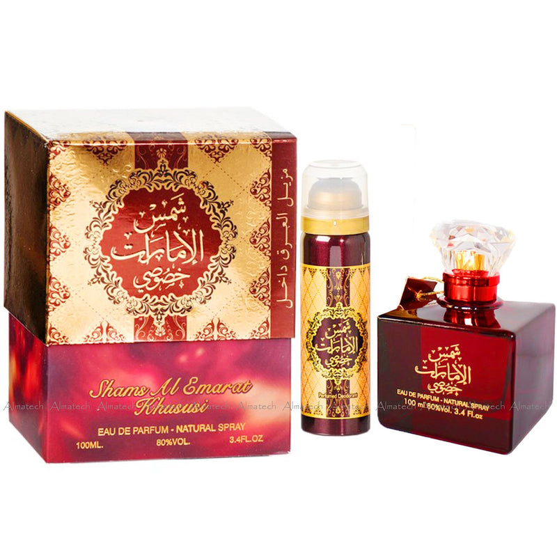 Ard Al Zaafaran Parfüm Shams Al Emarat Khususi, halal, Eau de Parfum, 100 ml + Deodorant