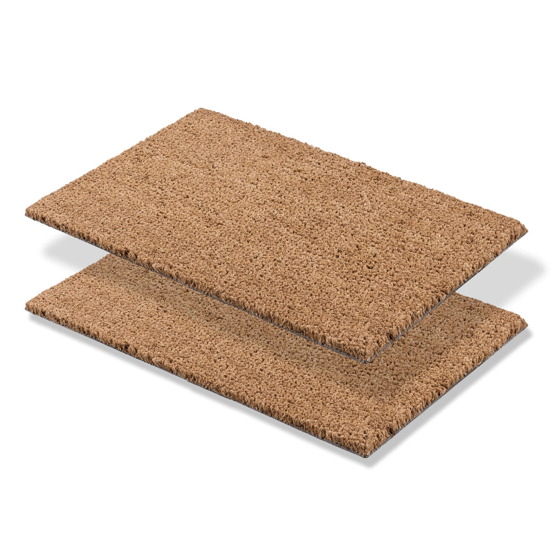 Carpido rutschfeste Kokosmatte - 2er Set 40 x 60 cm Natur - nachhaltige Naturfaser für den überdacht