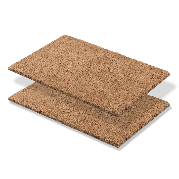 Carpido rutschfeste Kokosmatte - 2er Set 40 x 60 cm Natur - nachhaltige Naturfaser für den überdacht