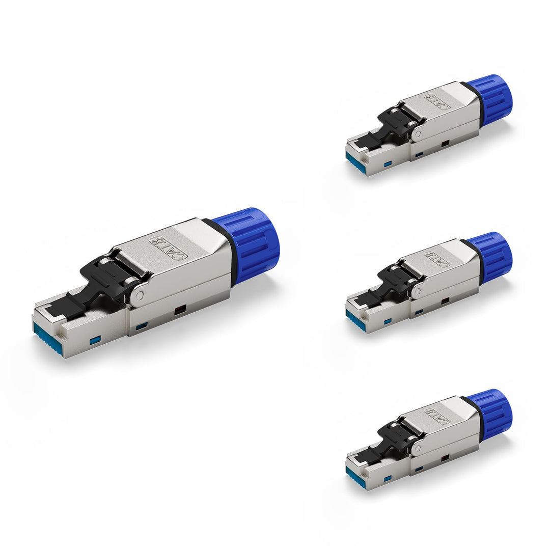 VCELINK RJ45 Stecker Werkzeuglos für Verlegekabel Cat8 Cat7 Netzwerkstecker Werkzeuglos Feldkonfekti