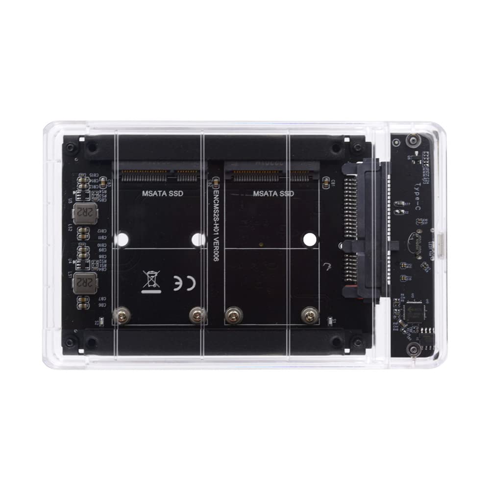 Xiwai Dual MSATA Mini-SATA SSD Karte JBOD Raid0 Span Bridge zu USB 3.0 Typ-C USB-C 2,5 Zoll SATA Com