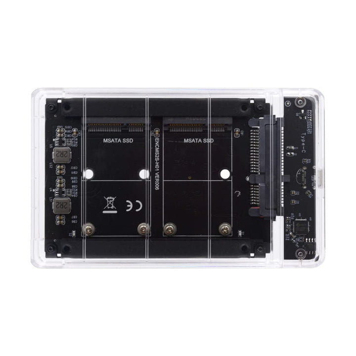 Xiwai Dual MSATA Mini-SATA SSD Karte JBOD Raid0 Span Bridge zu USB 3.0 Typ-C USB-C 2,5 Zoll SATA Com