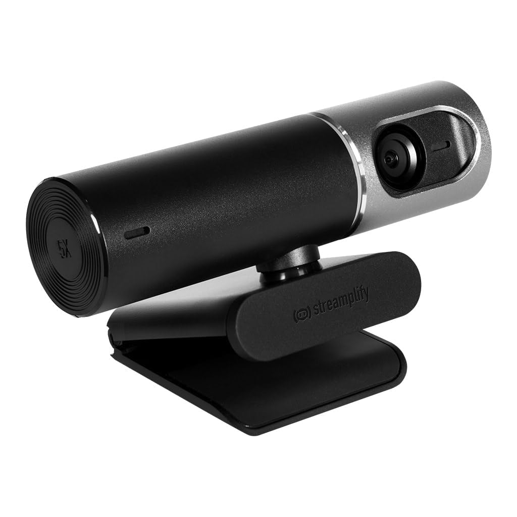 Streamplify CAM PRO 4K Webcam, 105° Weitwinkel, 8,5M Pixel Sensor, Eingebaute Stereo-Mikrofone, Auto