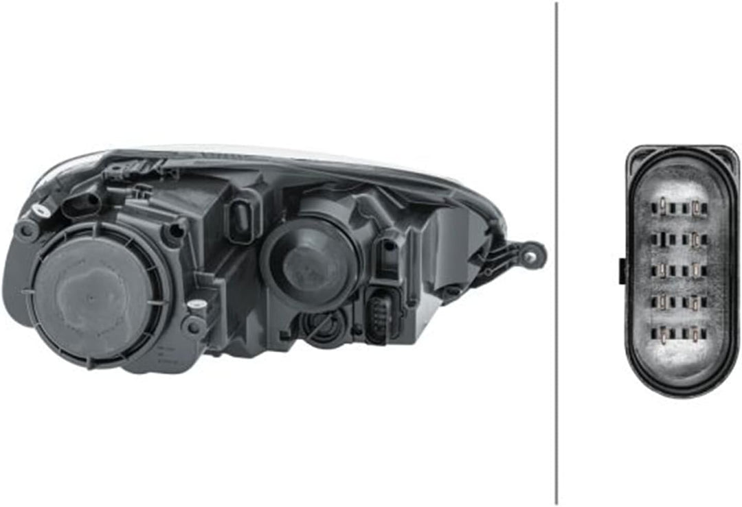 HELLA 1EG 247 007-411 Halogen-Hauptscheinwerfer - links - für u.a. VW Golf V (1K1) Links Grau, Links