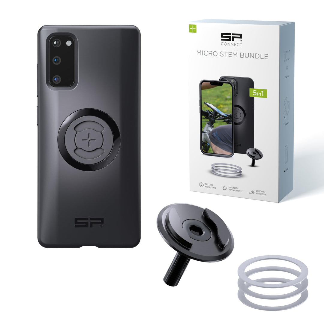 SP CONNECT Micro Stem Bundle | SPC+ | für Samsung S20 Handy Halterung für den fahrradlenker | Smartp