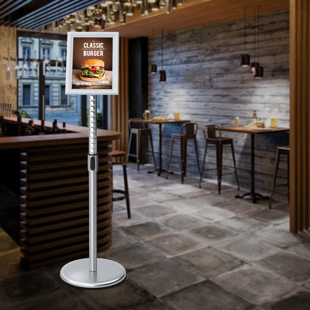 Infoständer DIN A4 210x297mm Höhenverstellbar Edelstahl informationsständer Aufsteller Kundenstopper