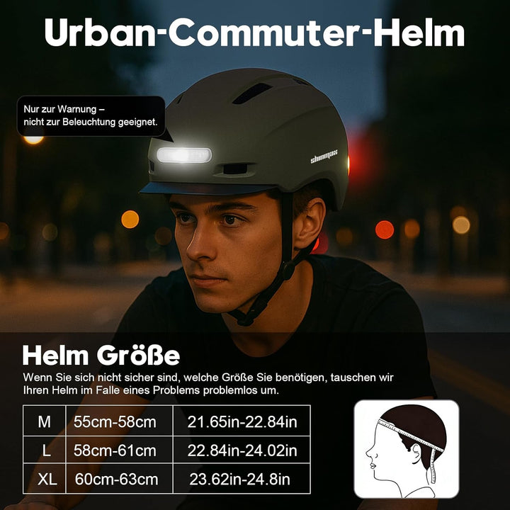 Shinmax Fahrradhelm Herren Damen, Helm Fahrrad mit USB Licht 5 Modi Fahrradhelm mit Visier, Mountain
