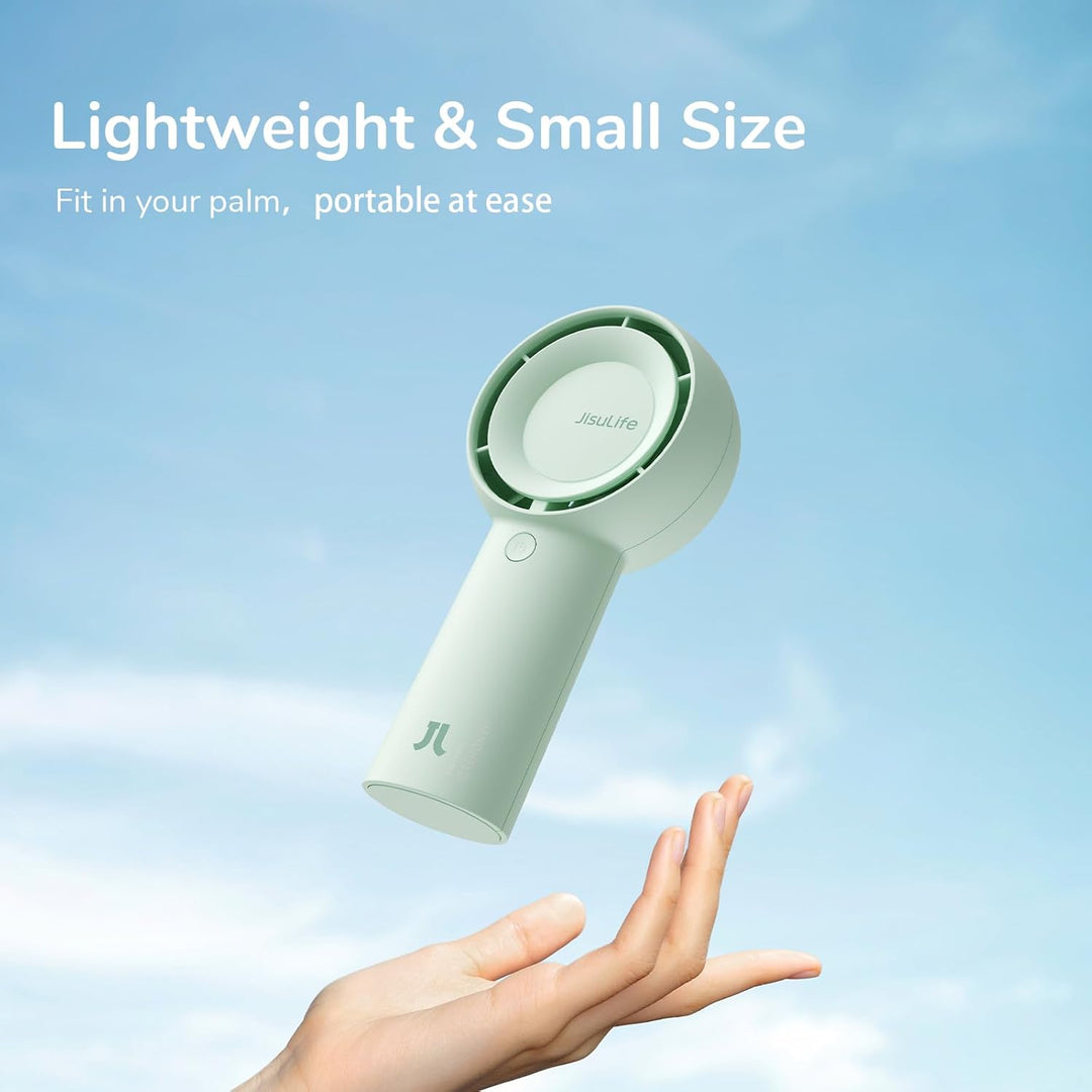 JISULIFE Turbo Handventilator Akku [16 Stunden Lange Arbeitszeit] 4000mAh Tragbarer Mini Ventilator