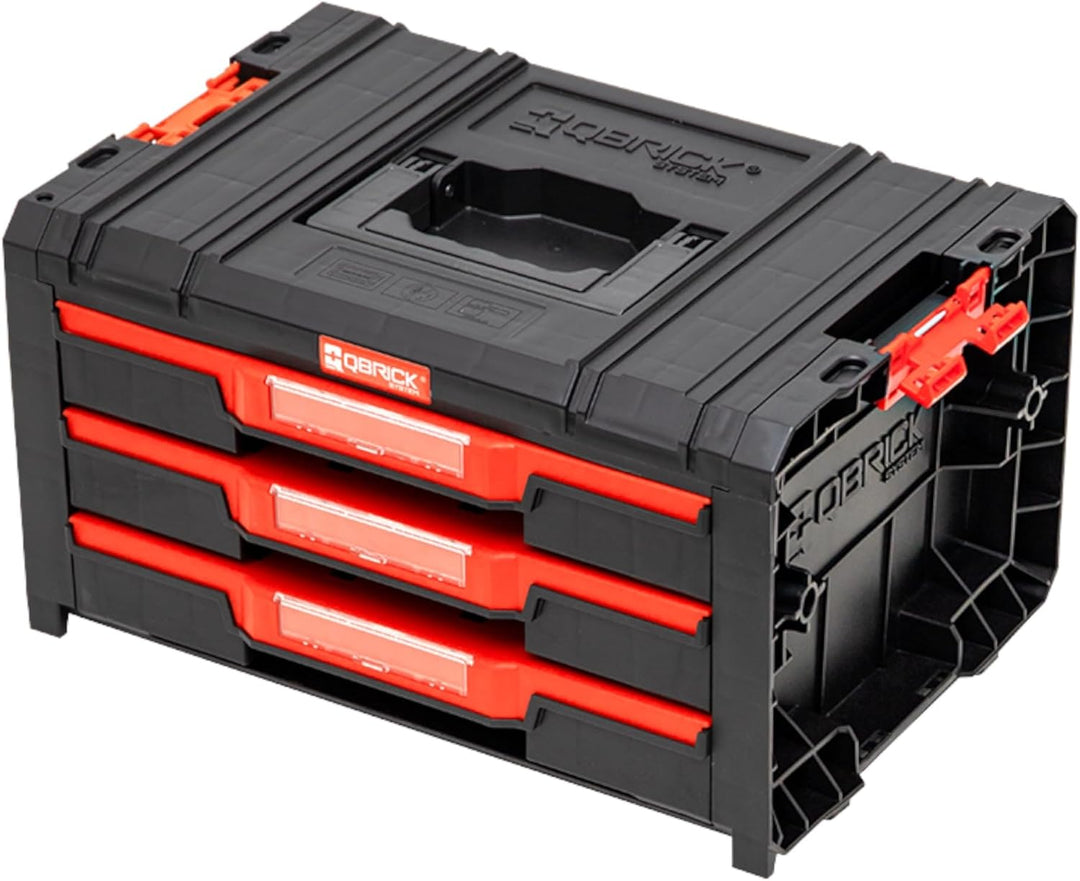 Qbrick Werkzeugschrank Schubladenschrank - 45 x 32 x 24,5 cm PRO Drawer 3 Modularer Werkzeugkasten m