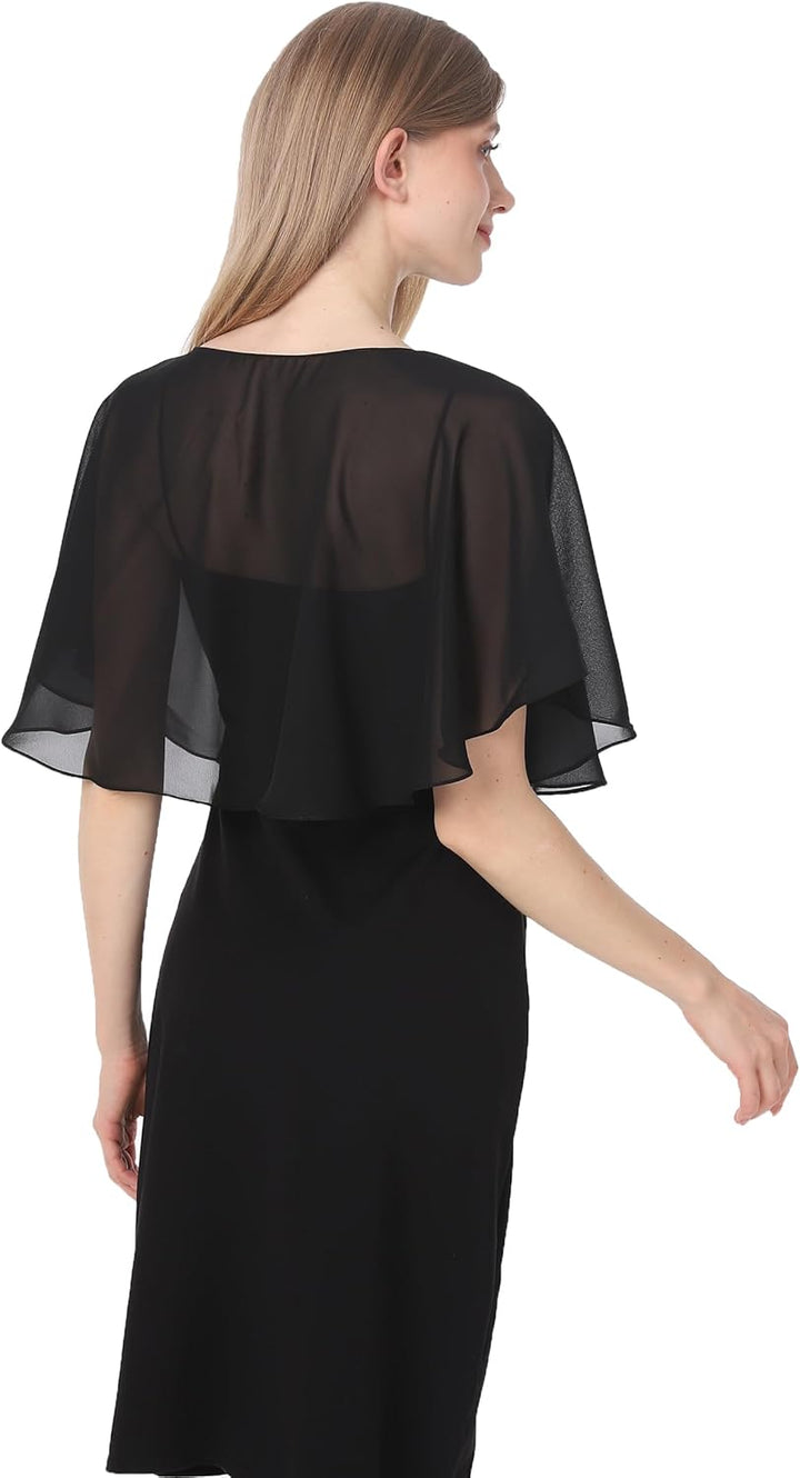Baoqiya Umhängeschal für Damen, Schal und Wickeltuch, weicher Chiffon-Umhang für Hochzeit, Party, Ab