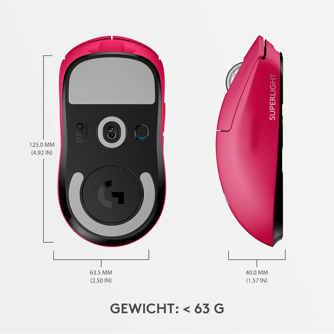 Logitech G PRO X SUPERLIGHT kabellose Gaming-Maus, Ultra-leicht 63g, HERO 25K Sensor, 25.600 DPI, 5