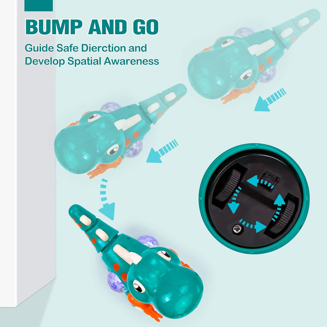 Spielzeug ab 1 Jahr, Musik Licht Krabbelnde Dinosaurier Baby Spielzeug ab 12 Monate Baby Sensorische