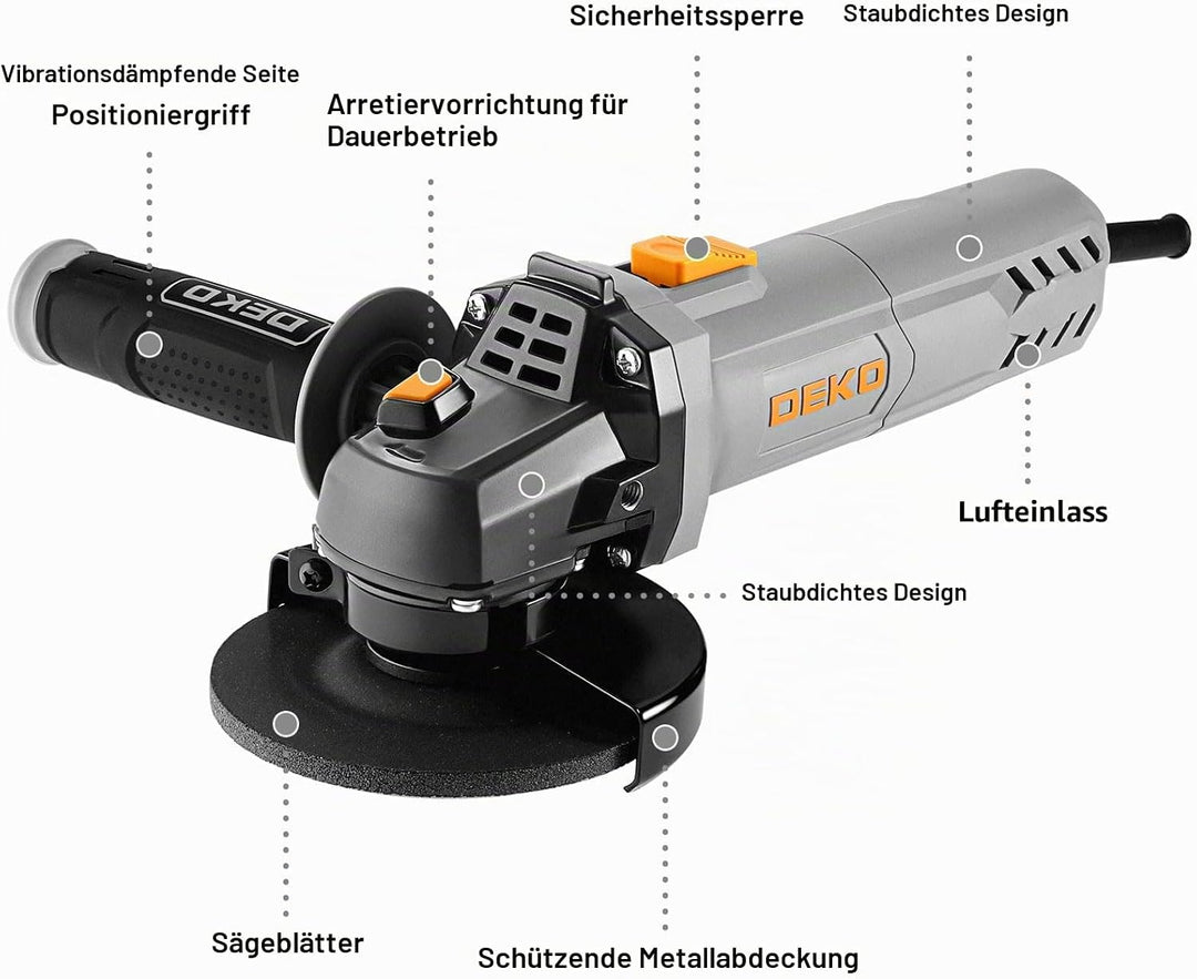 Winkelschleifer: DEKOPRO 115mm 750W Corded Electric Trennschleifer für Schneiden,Polieren und Schlei