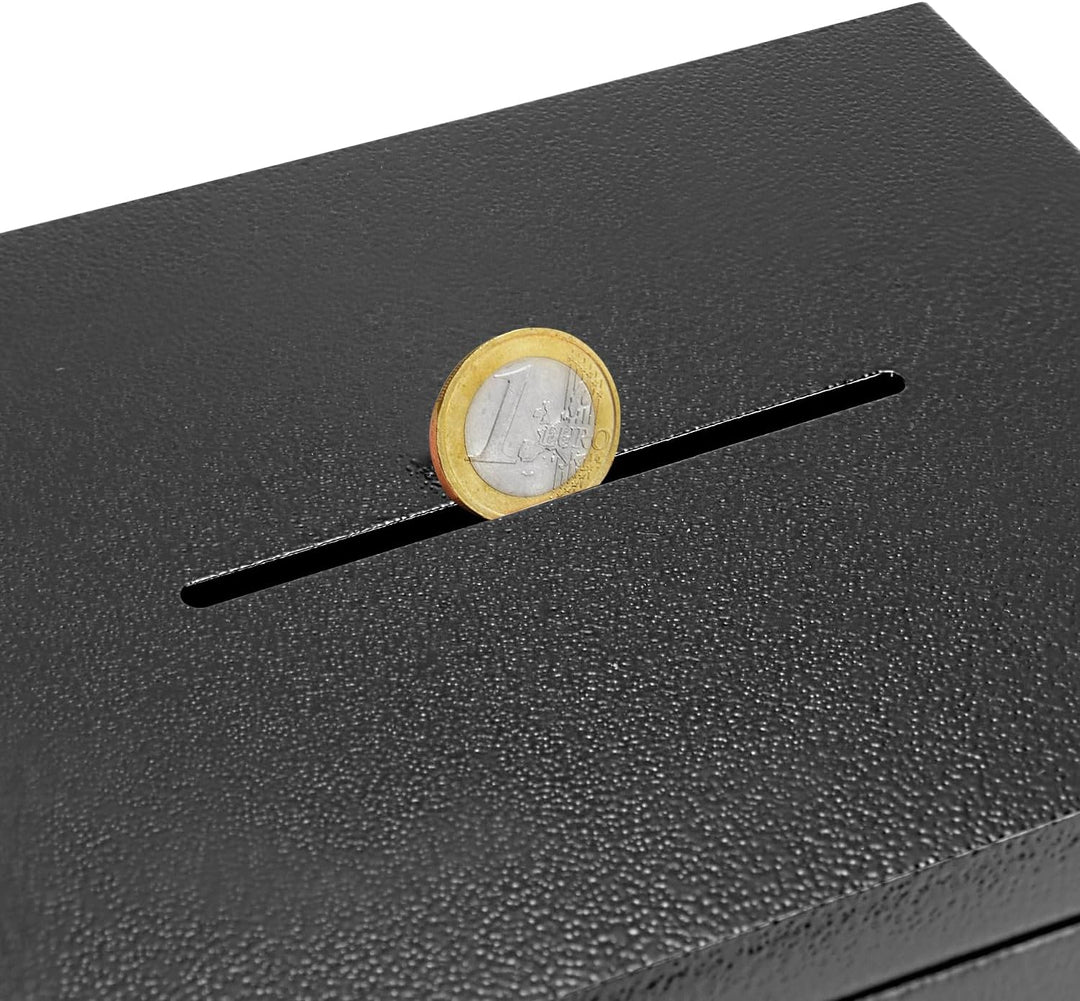 QWORK® Safe Tresor 23 x 17 x 17 cm mit Einwurfschlitz - Triple-Bit Schlüssel Möbeltresor - Hohe Sich