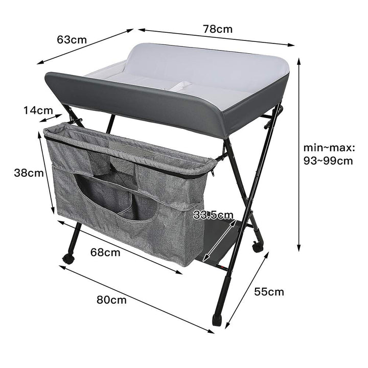 Wickeltisch, faltbar und tragbar, Wickeltisch, klappbar, Babyzimmer, höhenverstellbar, Wickeltisch u