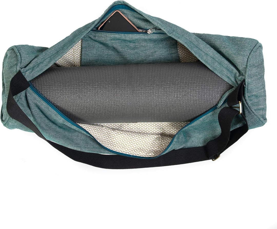 Yoga Studio Zweifarbige Yogamatten-Tasche aus Bio-Baumwolle mit verstellbarem Schultergurt und Tasch