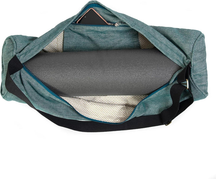Yoga Studio Zweifarbige Yogamatten-Tasche aus Bio-Baumwolle mit verstellbarem Schultergurt und Tasch