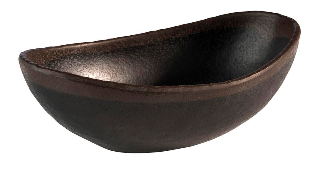 APS 84731 Schale MARONE, 16,5 x 10 cm, Höhe 5,5 cm, Melamin, schwarz mit braunem Rand