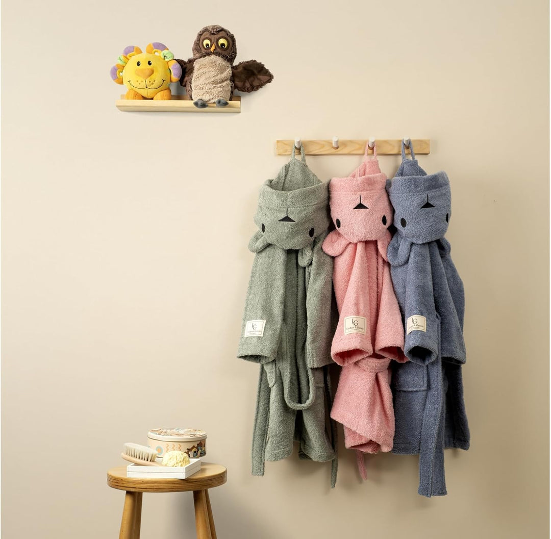 PandaHome Bademantel Kinder, Kinderbademantel für Jungen und Mädchen aus 100% Baumwolle, Morgenmante