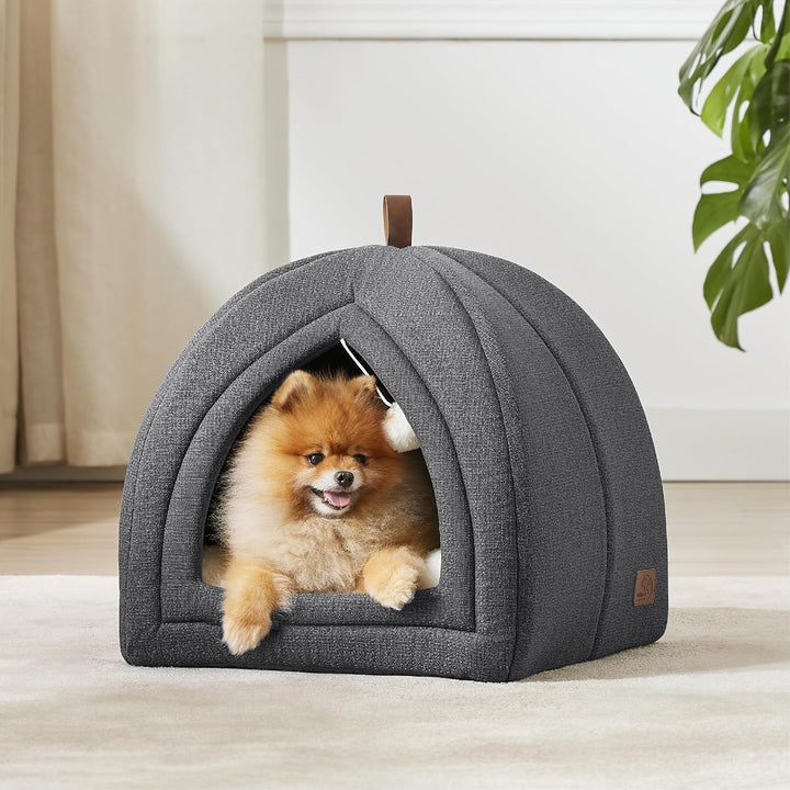 BEDSURE Katzenbett grosse Katzen Katzenhöhle- 44x44x44 cm Katzenhaus Indoor mit abnehmbarem Sherpa K