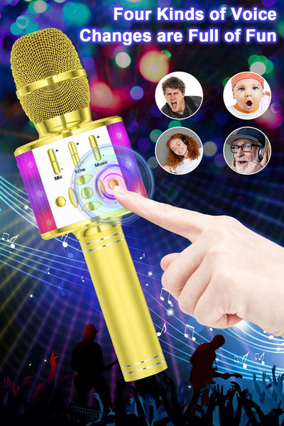 BONAOK Magic Sing Karaoke Mikrofon, Bluetooth Mikrofon Karaoke Kinder, 4 in 1 Sing Microphone, Draht