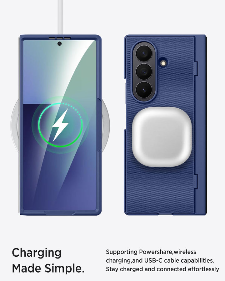 Miimall Kompatibel mit Samsung Galaxy Z Fold 7 Hülle mit Displayschutz, [Tragbarer Ständer] Kratzfes