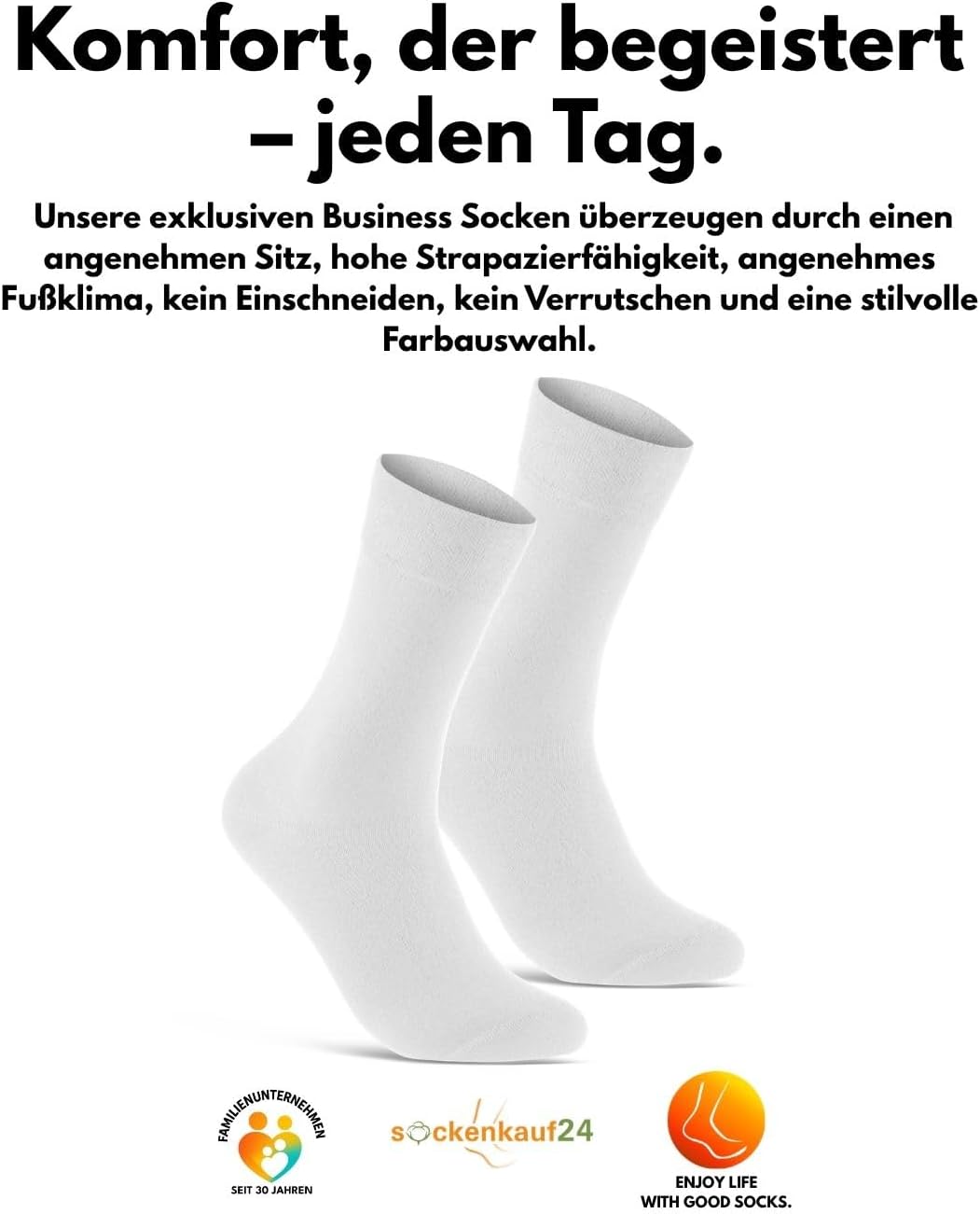 10 Paar Premium Socken Herren &amp; Damen aus gekämmter Baumwolle mit Komfortbund ohne drückende Naht 35
