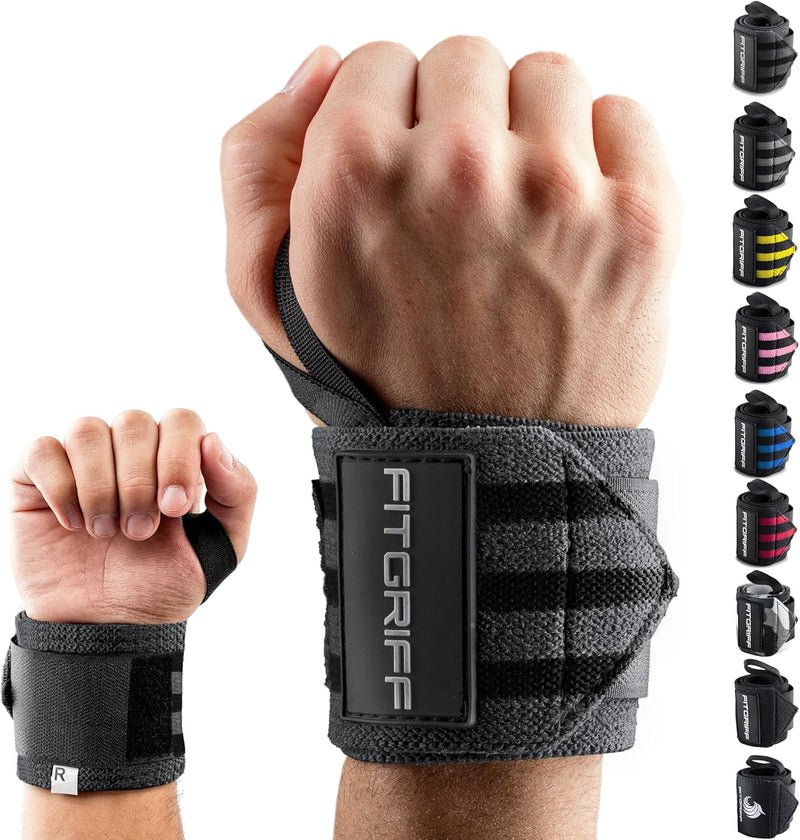 FITGRIFF® Handgelenk Bandagen [Wrist Wraps] 45cm Handgelenkbandage für Fitness, Handgelenkstütze, Bo