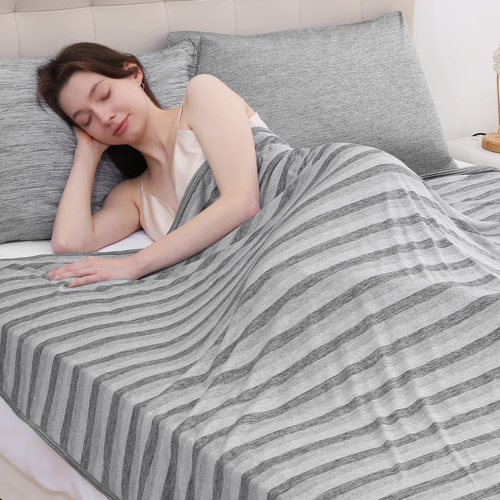 Luxear Kühldecke Sommer, Arc-Chill Q-Max >0,5 Selbstkühlende Decke, 2-in-1 Doppelseitige Schlafdecke