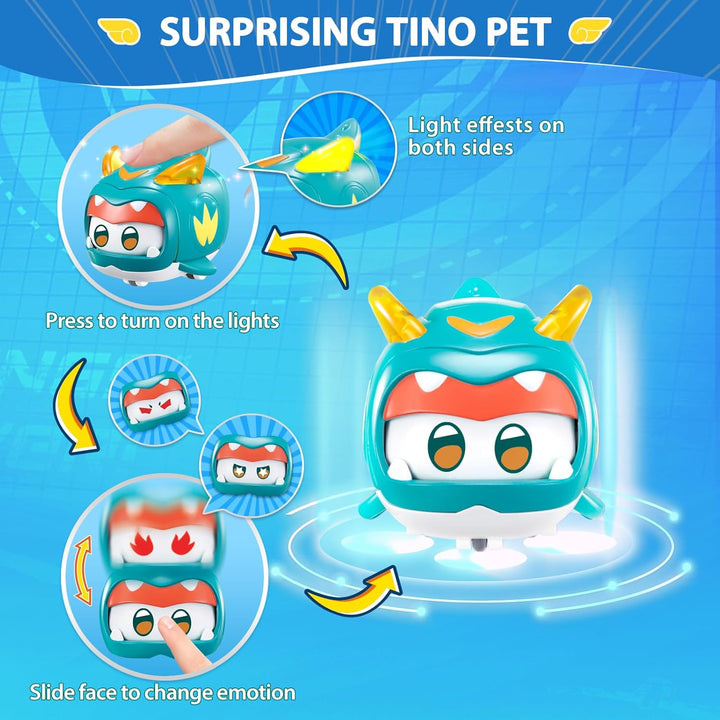 Super Wings EU770447 - Transforming Tino & Pet, ca. 14,5 cm grosse verwandelbare Spiel-Figur mit ca.