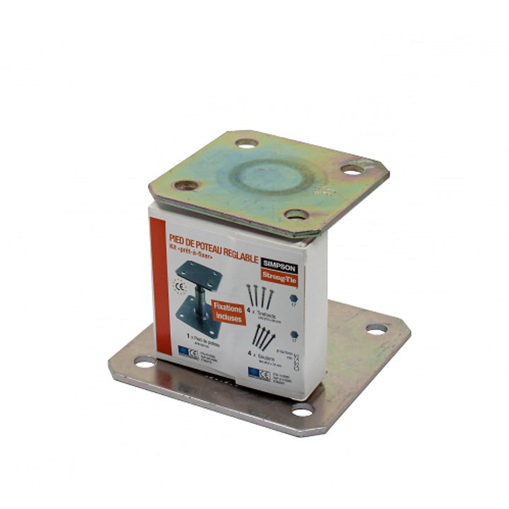 Simpson - Pfostenfuss APB100 mit 4 Bolzen und 4 Ringschrauben - Befestigungskit APB100