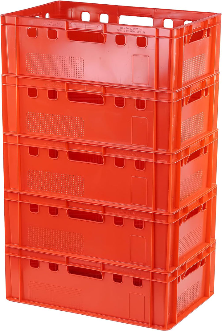 5 Stück E2 Kisten 60x40x20 Fleischkiste Lagerkiste Metzgerkiste in rot
