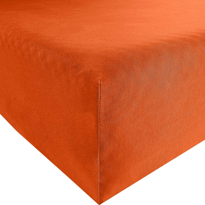 Bassetti Spannbettlaken Uni O1/893 Apricot Baumwolle/Elastan, Masse: 90cm x 190cm, 100cm x 220cm, 92