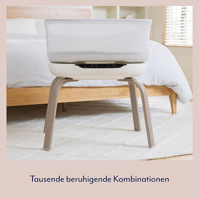 Graco Eluma™ Nest Baby-Beistellbett mit Cry-Detection-Technologie, Luna | Ab Geburt bis max. 9 kg, e