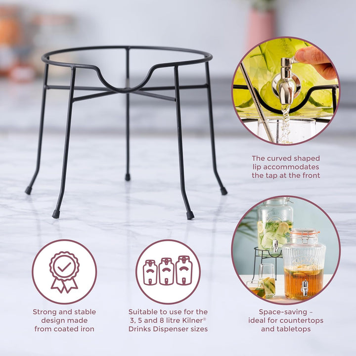 KILNER Getränkespender Ständer für ROUND Getränkespender | Ø 19 cm | Stabiler Stand | Für das komfor