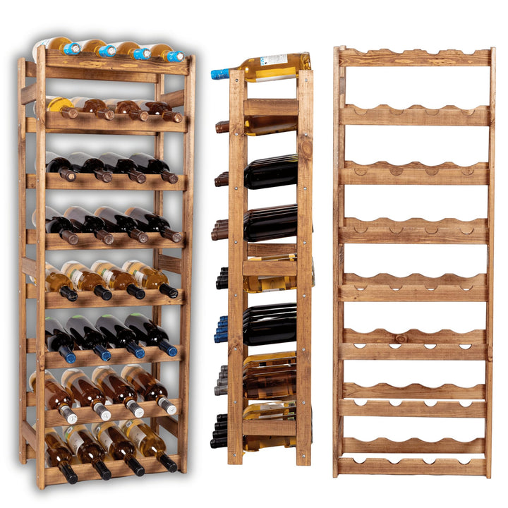 Flaschenregal, Weinregal Holz für 32 Flaschen, Weinschrank, Weinständer, Getränkeregal, Weinflaschen