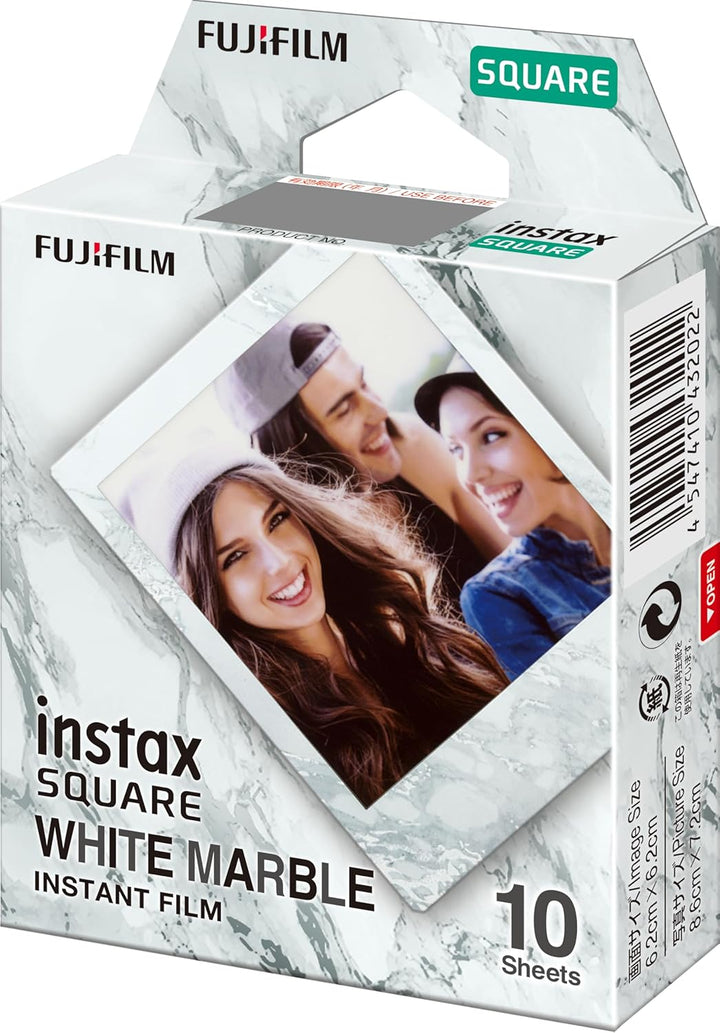 instax™ Square Film, White Marble, 1x10