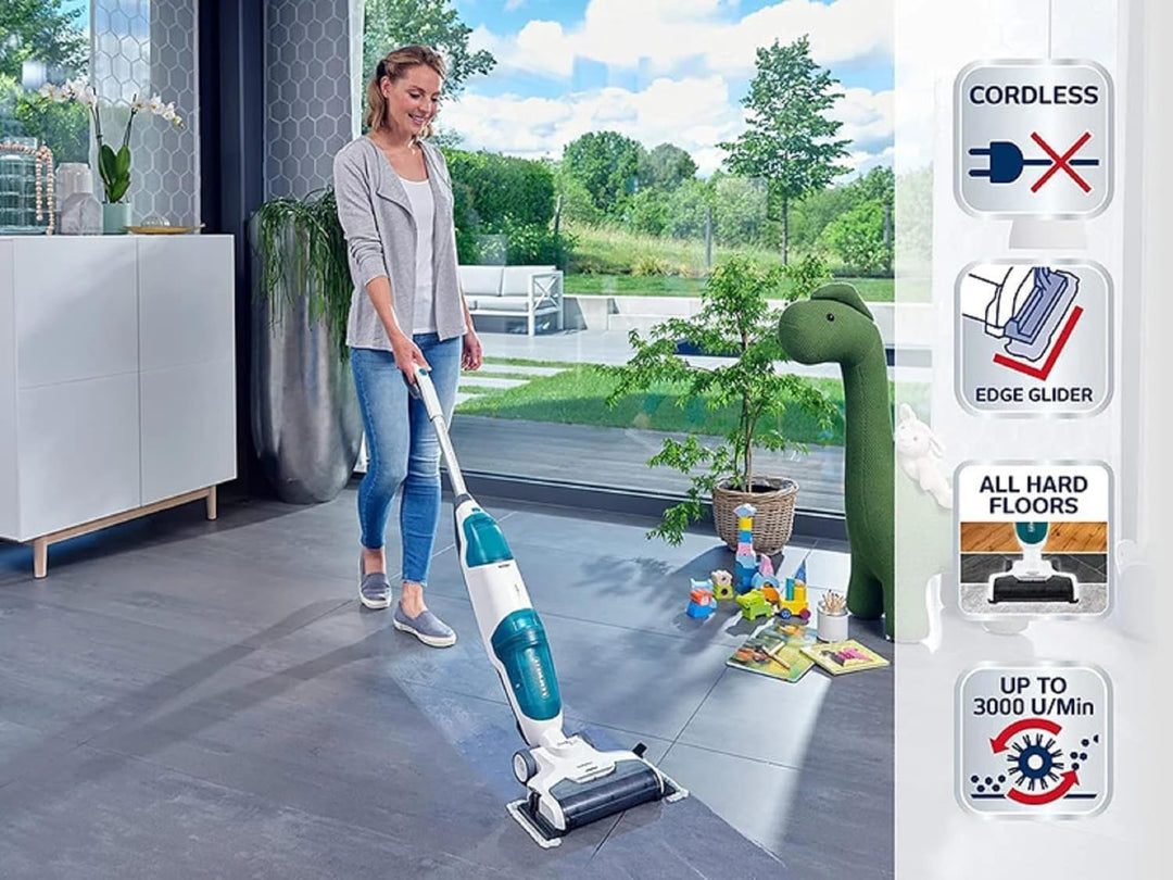 Leifheit Set Akku Saugwischer Regulus Aqua PowerVac inkl. zwei Ersatzrollen, saugen und wischen, Nas