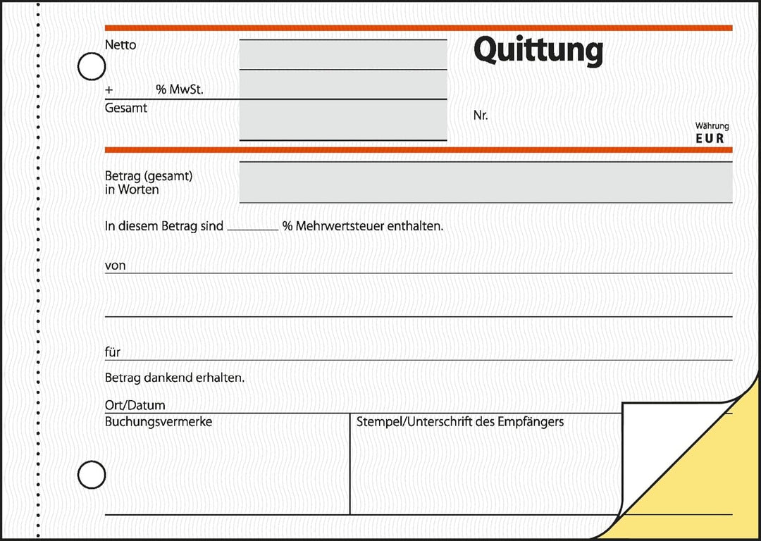 SIGEL SD022/10 Quittungsblock A6 quer, 10 Stück, 2x40 Blatt, selbstdurchschreibend 10 Stück á 40 Bla