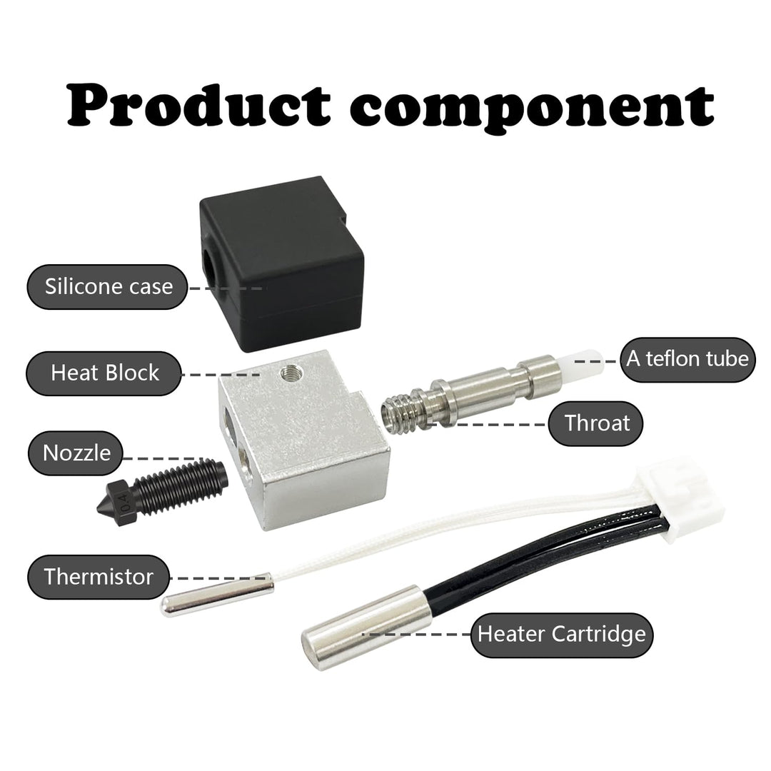 HzdaDeve Gehärtete Düse Hotend für Kobra S1 Combo 0.4MM Edelstahl Druckkopf Extruder Kit Hot End Hei