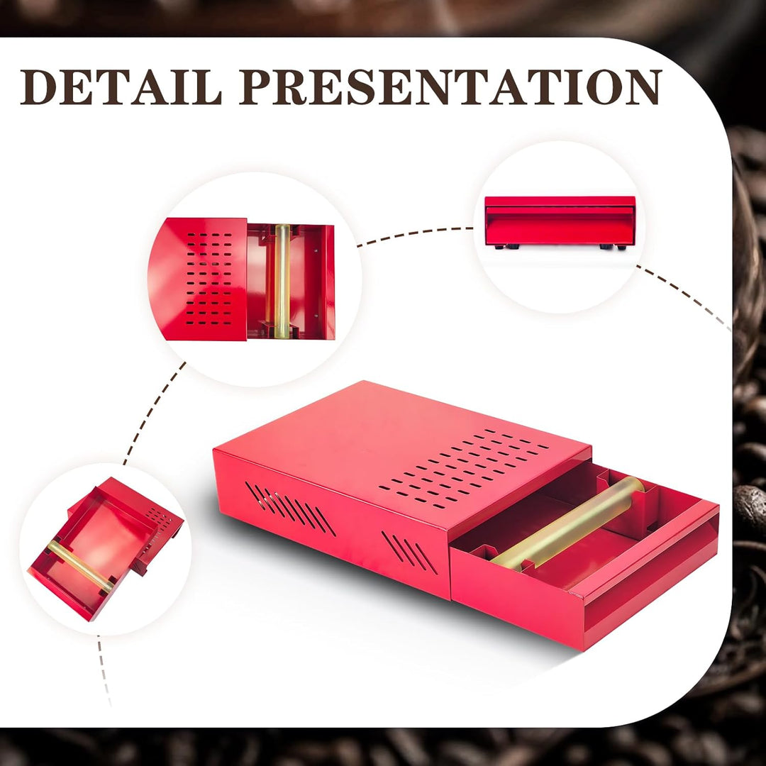 Kaffee Klopf Box Behälter, Edelstahl Kaffee Abklopfbehälter Sudschublade mit Klopf-Stick, Verdickter