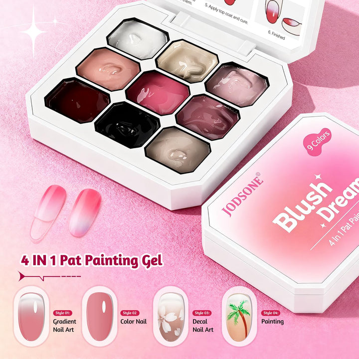 JODSONE 9 Farben Ombre-Nägel Farbverlaufsgel Blush Effect Gel Nagellack-Set Lackieren Nageldesign Ge