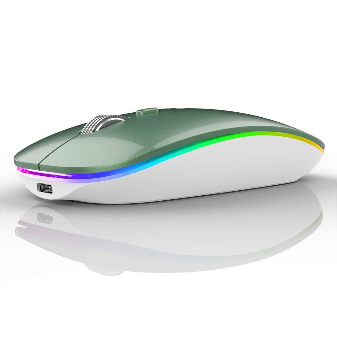 Uiosmuph G12 Maus Kabellos, LED 2.4G Leise Funkmaus Wiederaufladbar Wireless Mousemit Nano USB Empfä