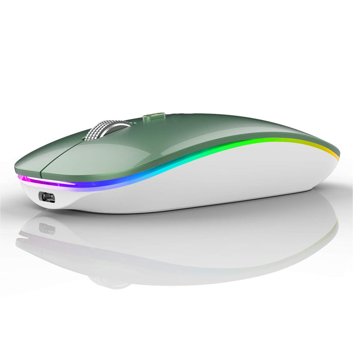 Uiosmuph G12 Maus Kabellos, LED 2.4G Leise Funkmaus Wiederaufladbar Wireless Mousemit Nano USB Empfä