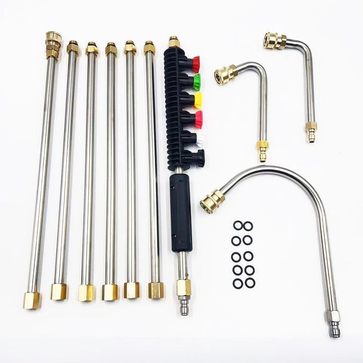 10 Pack Hochdruckreiniger Verlängerungsrohr mit 6 Düsen, 1/4" Schnellkupplung Verlängerungsstab, Ede