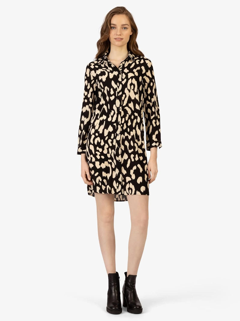 APART Fashion Damen Apart Kleid mit Print Dress 34 Schwarz-creme, 34 Schwarz-creme