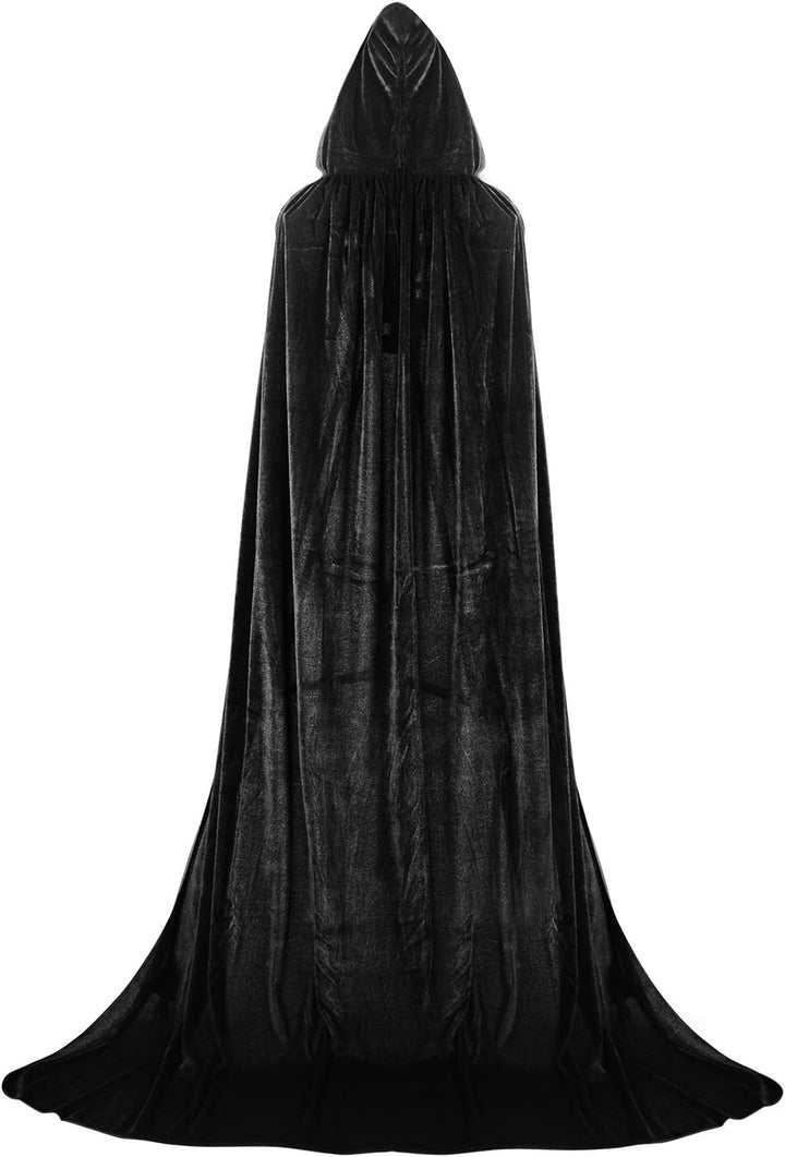 Labellevie Umhang mit Kapuze Lange SAMT Cape Vampir Kostüm Halloween Erwachsener Unisex- Gr. Medium,