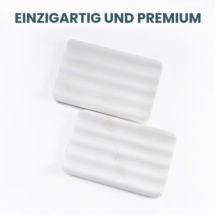 2 Stück Marmor Seifenschale, Seifenhalter mit Ablauf, Seifenablage Waschbecken, Kreative Seifenschal